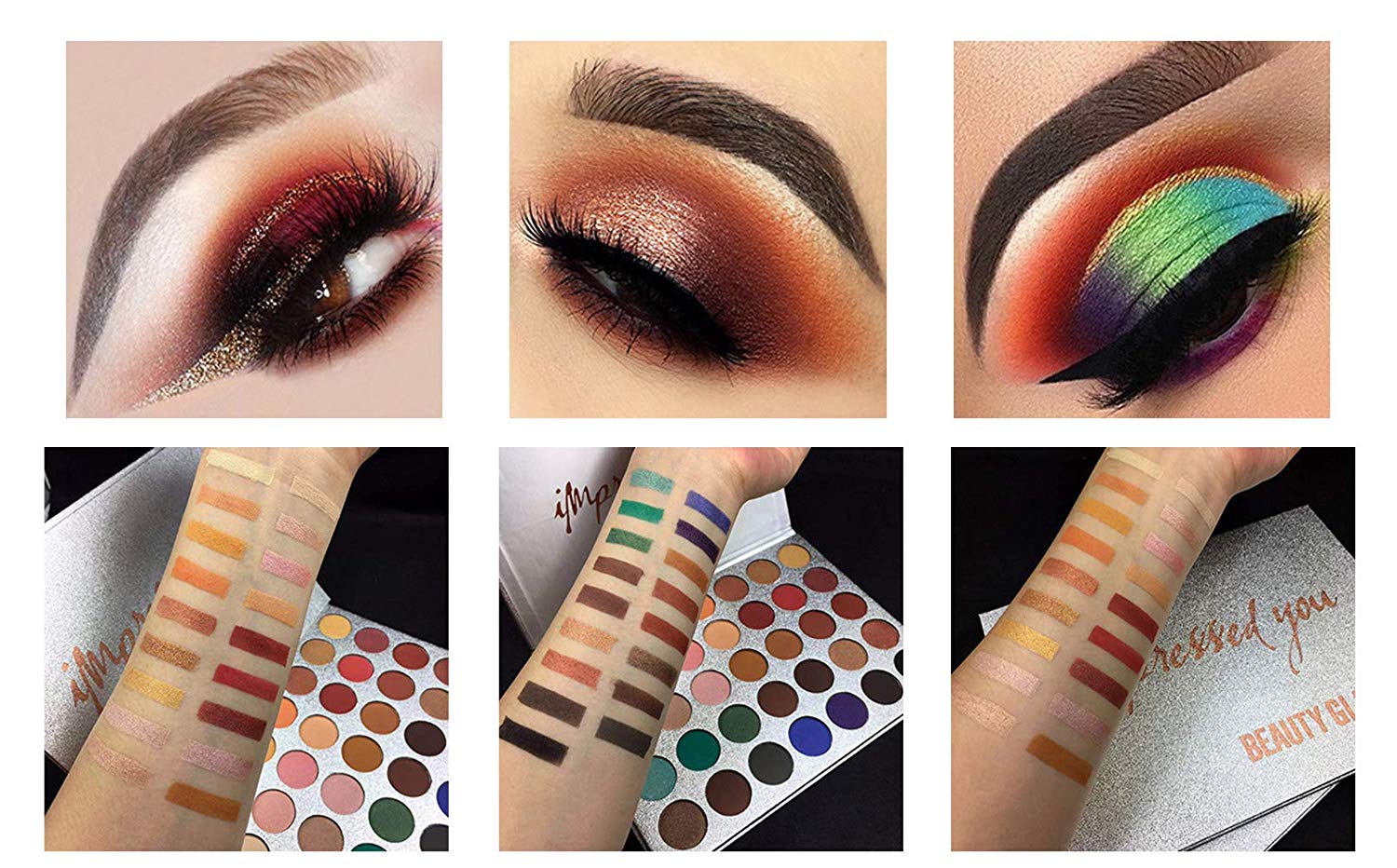 Beauty Glazed Eyeshadow Palette Pigmented Colors Makeup Pallets Eye Makeup 35 Colors