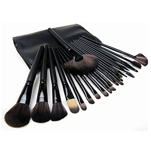 Professional Make up Brushes Set 24pcs with Synthetic Leather Case - Black